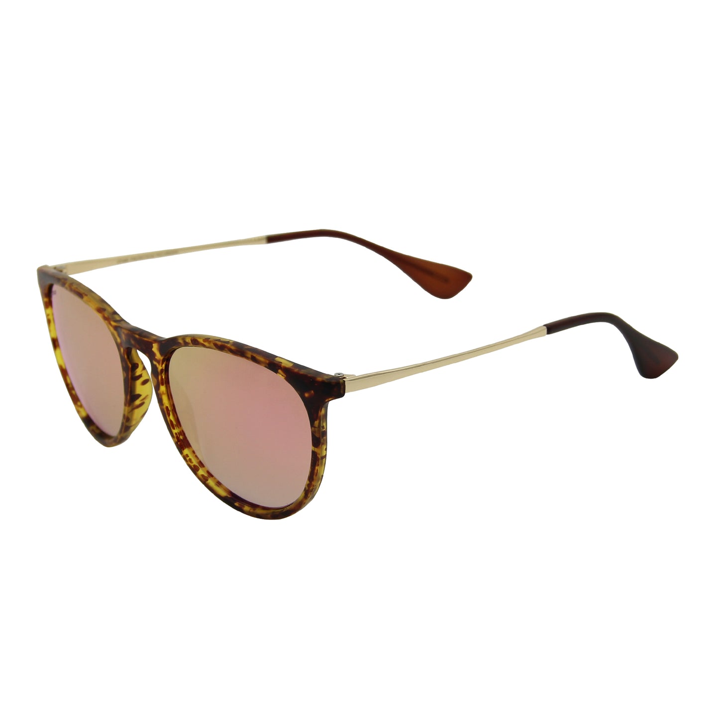 Amber Tortoise Sunglasses with Pink Mirror Lenses