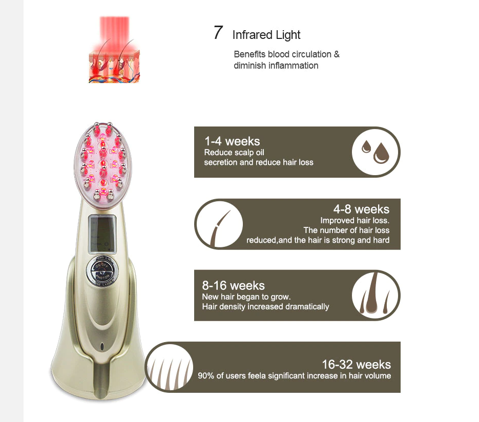 micro-current red light massage comb electric