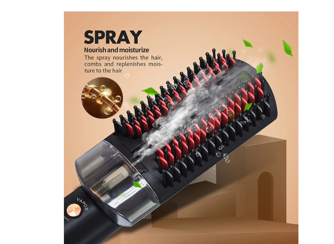 2 in 1 Hair Steamer Brush + Built Infrared for Hair Growth